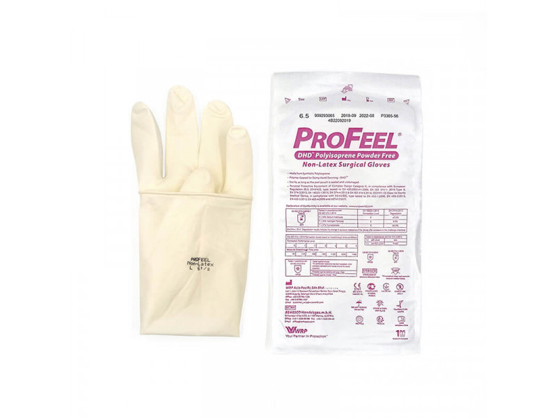 Gants chirurgicaux en POLYISOPRENE non-poudrés